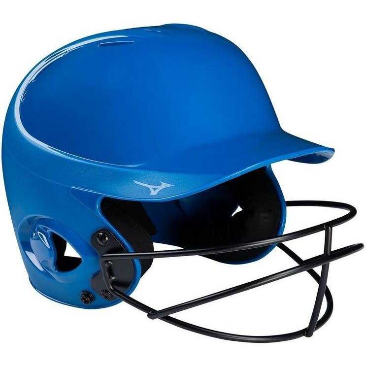 Mizuno MVP Series Solid Batting Helmet with Fastpitch Softball Mask - Royal - HIT a Double