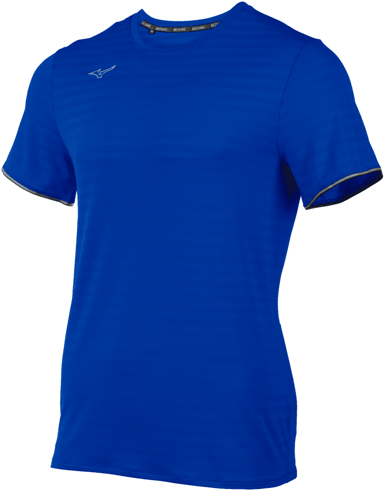 Mizuno Men's Athletic Eco Short Sleeve Tee - Royal - HIT a Double