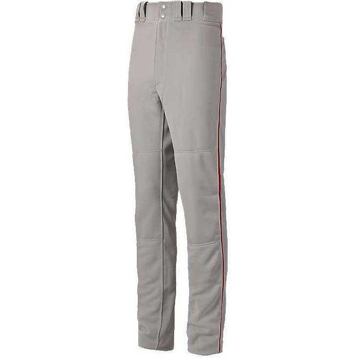 Mizuno Premier Pro Men&#39;s Piped Baseball Pant G24 - Grey Red - HIT a Double