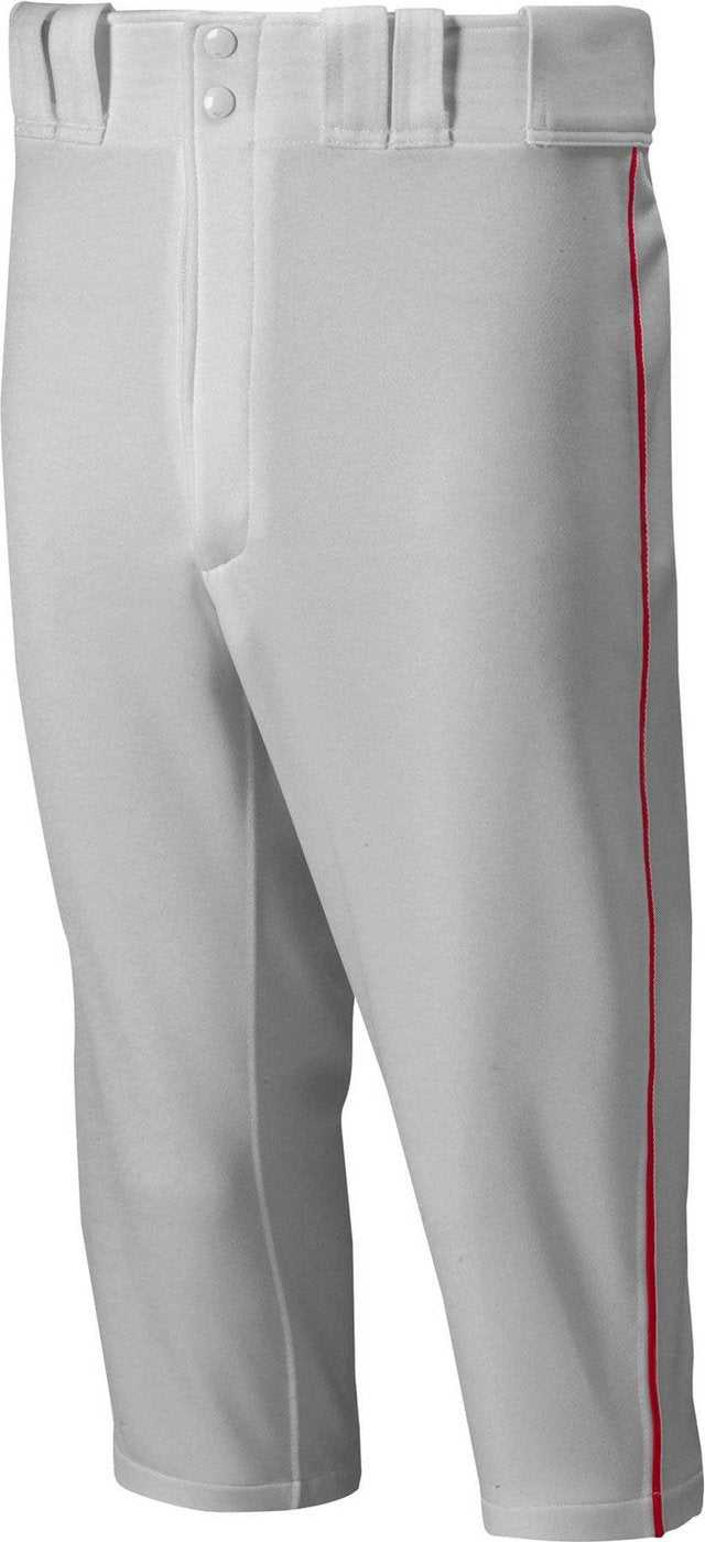 Mizuno Premier Short Pants Pipped - Gray Red - HIT a Double