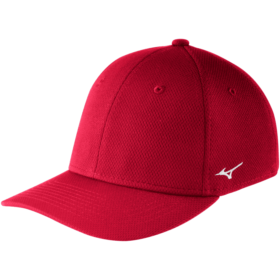 Mizuno Stretch Fitted Team Hat - Red - HIT a Double