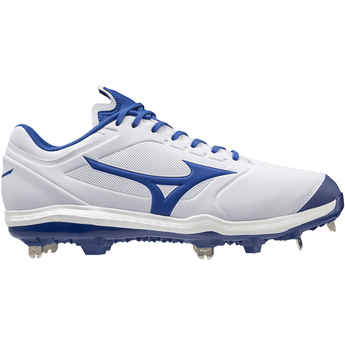 Mizuno Sweep 5 Low Women&#39;s Metal Softball Cleat - White Red - HIT a Double