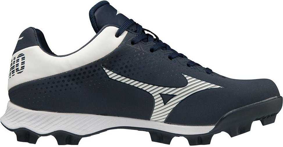 Mizuno Wave Lightrevo Low Molded Cleats - Navy White - HIT a Double