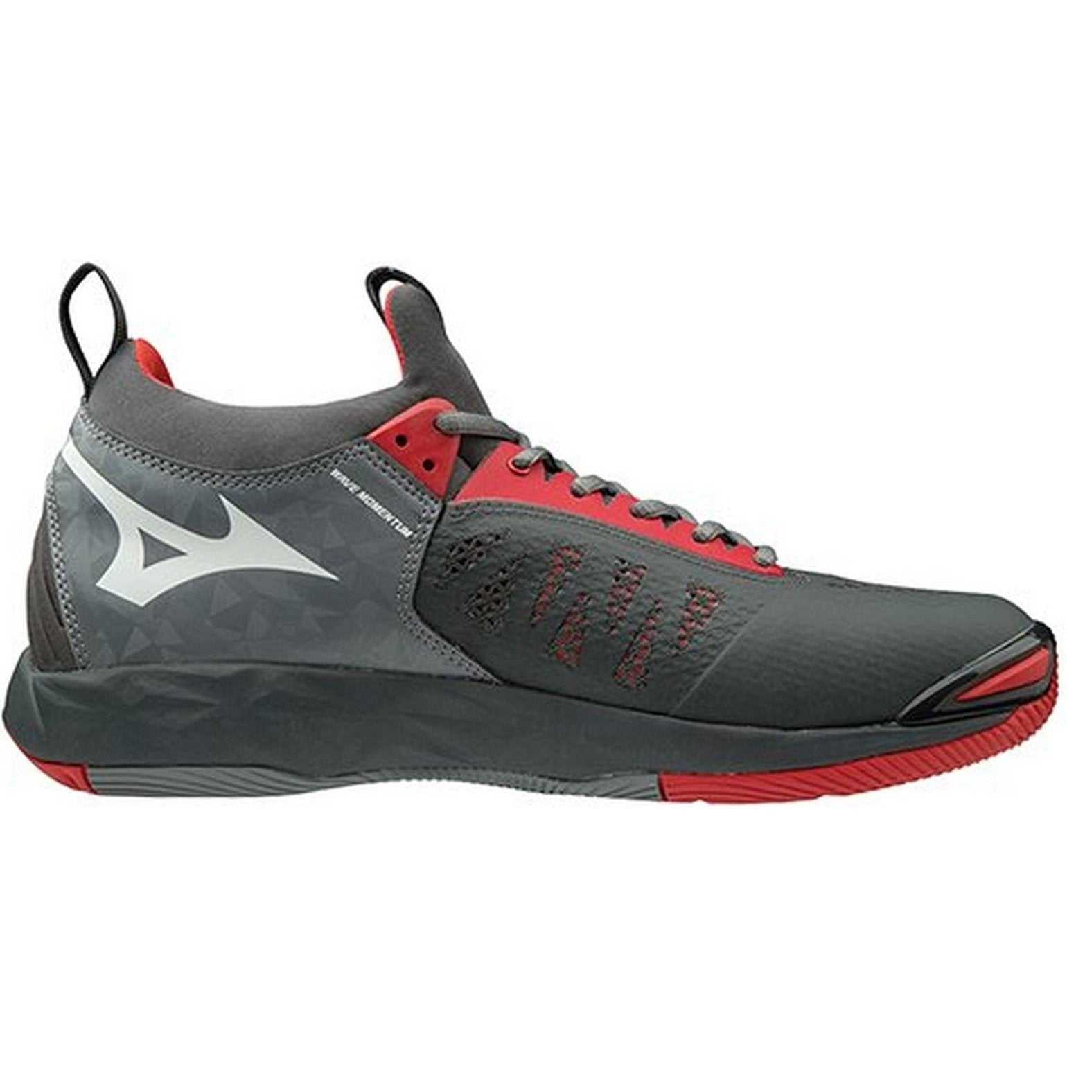 Mizuno Wave Momentum Mens Volleyball Shoes - Gray High Risk Red - HIT a Double