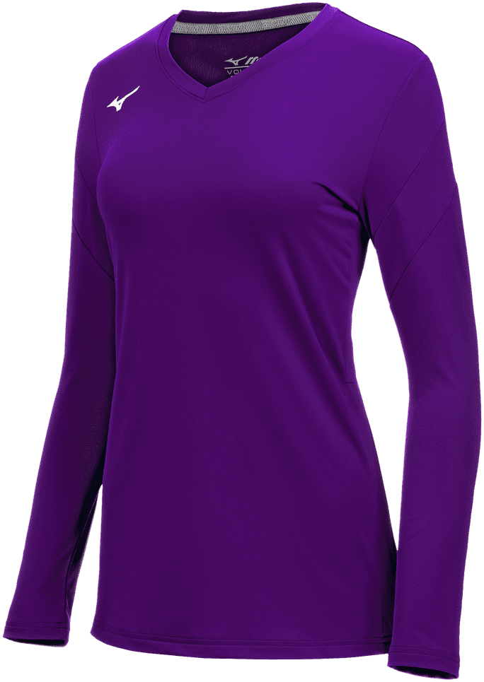 Mizuno Women&#39;s Balboa 6 Long Sleeve Volleyball Jersey - Purple - HIT a Double