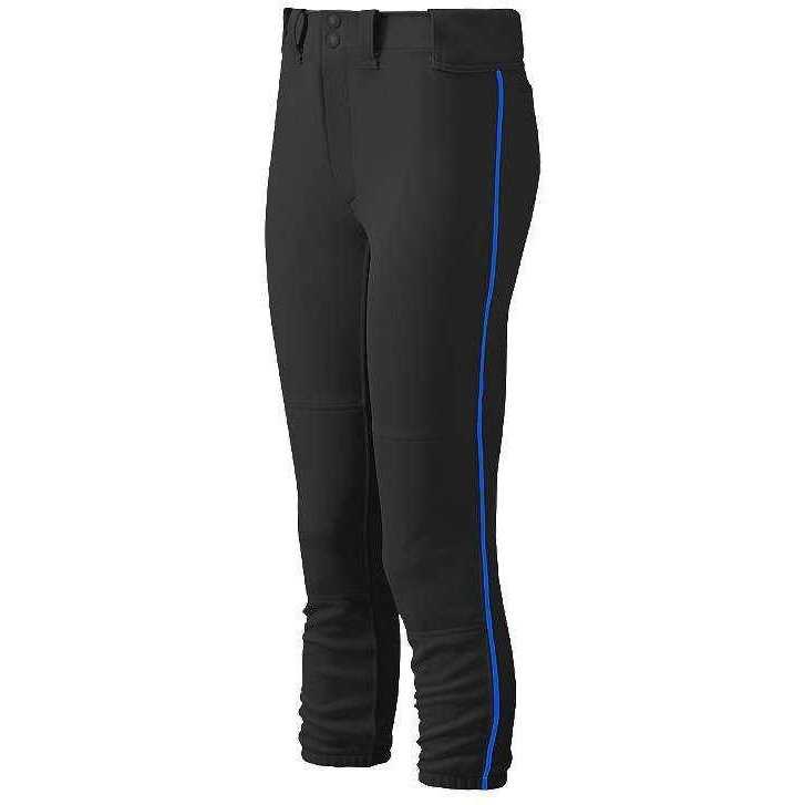 Mizuno Women&#39;s Select Belted Piped Pant - Black Royal - HIT a Double