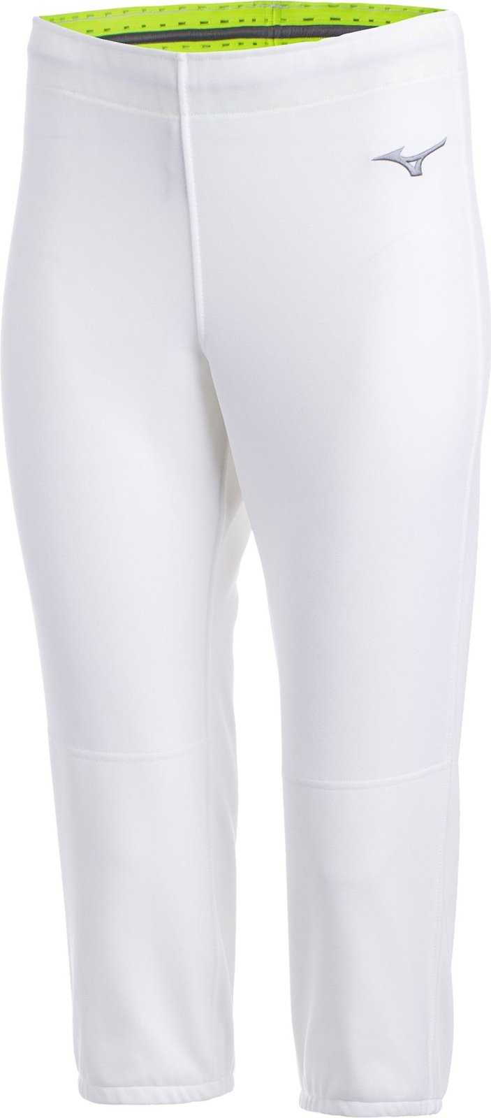 Mizuno Women's Unbelted Stretch Fastpitch Pants 350629 - White - HIT a Double