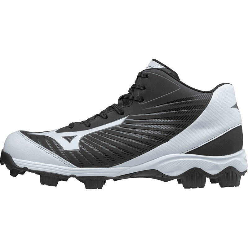 Mizuno Youth 9-Spike Advanced Franchise 9 Mid Molded Cleats - Black White