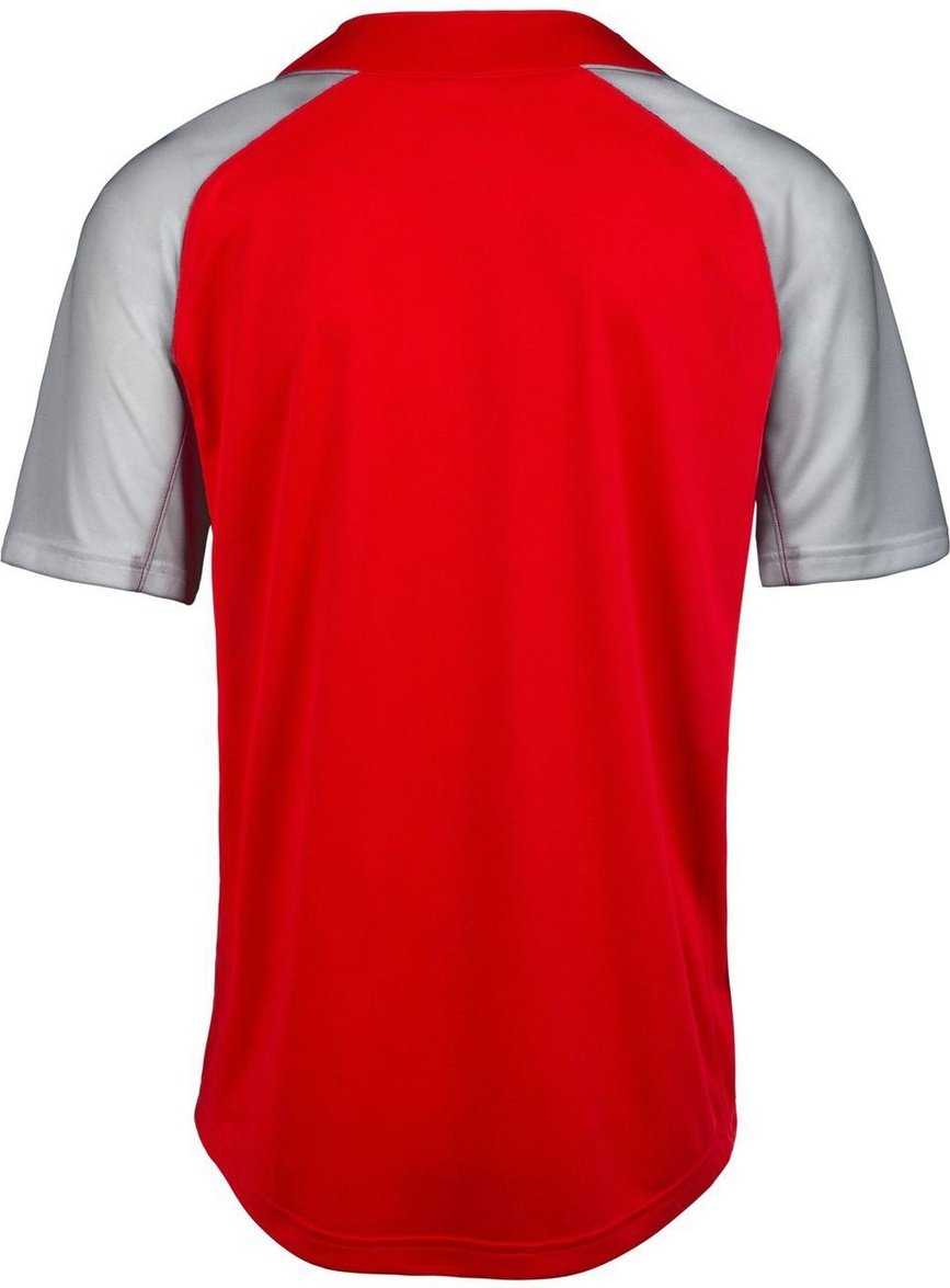Mizuno Youth Aerolite 2-Button Baseball Jersey - Red Gray - HIT a Double