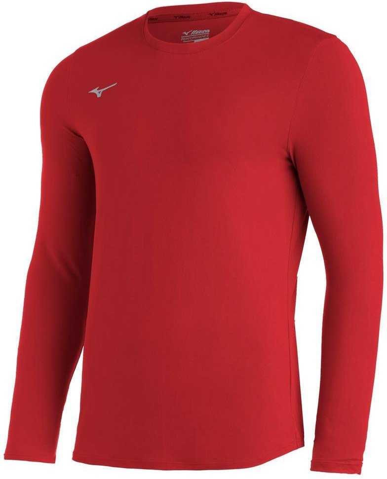Mizuno Youth Comp Diamond Long Sleeve Crew - Red - HIT a Double