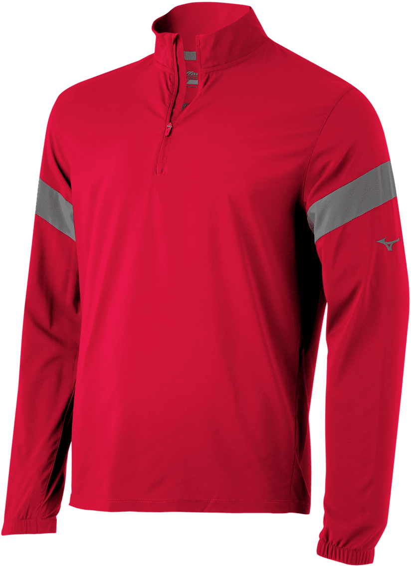 Mizuno Youth Long Sleeve Hitting Jacket - Red Shade - HIT a Double