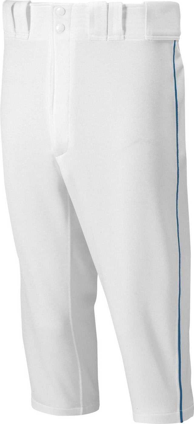 Mizuno Youth Select Short Pants Pipped - White Navy - HIT a Double