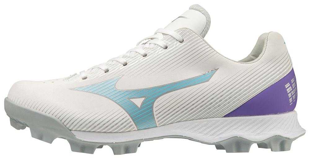 Mizuno Youth Wave Finch Lightrevo JR Low Molded Cleats - White Blue - HIT a Double - 1