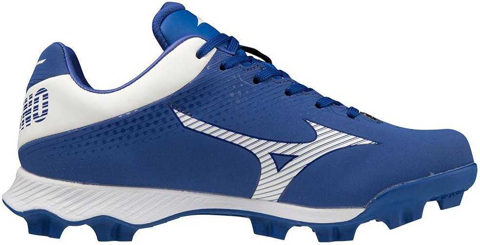 Mizuno Youth Wave Lightrevo JR Low Molded Cleats - Royal White - HIT a Double
