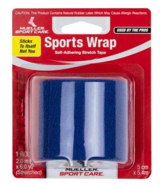 Mueller Sports Wrap Self-Adhering Stretch Tape (2" x 6 yds) - Blue - HIT a Double