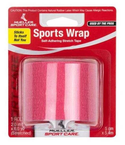 Mueller Sports Wrap Self-Adhering Stretch Tape (2" x 6 yds) - Pink - HIT a Double