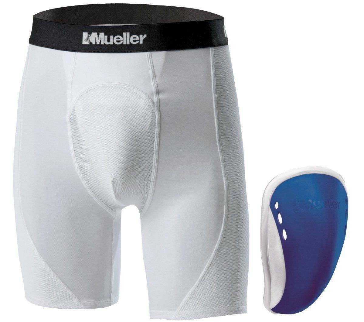 Mueller Youth Athletic Support Brief with Flex Shield Cup - Blue