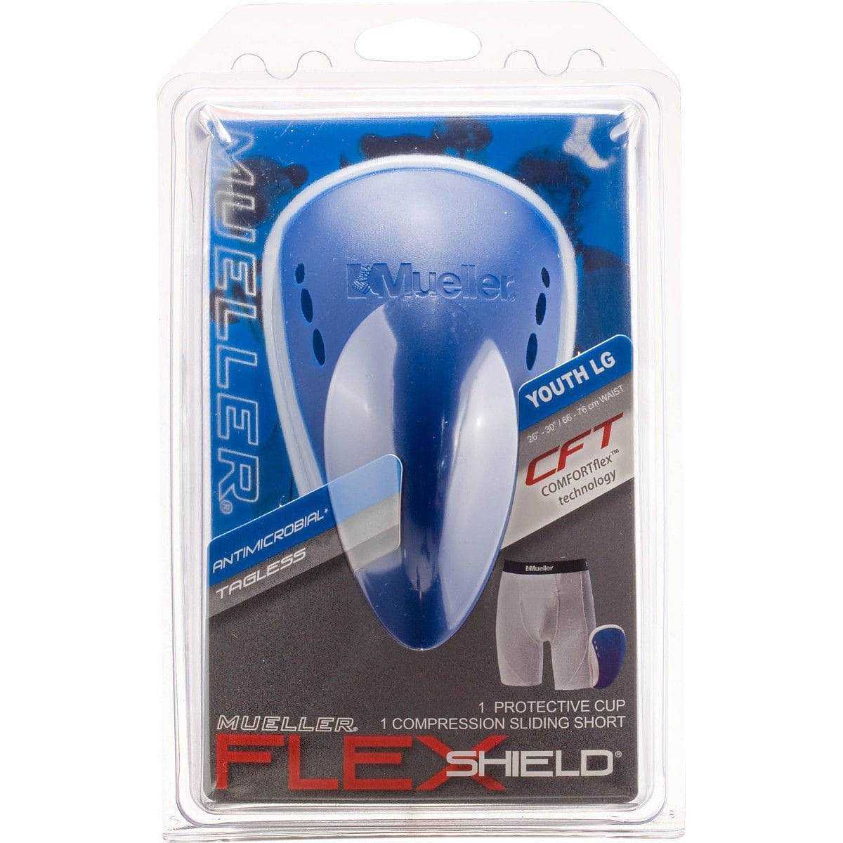 Mueller Youth Athletic Support Brief with Flex Shield Cup - Blue - HIT a Double