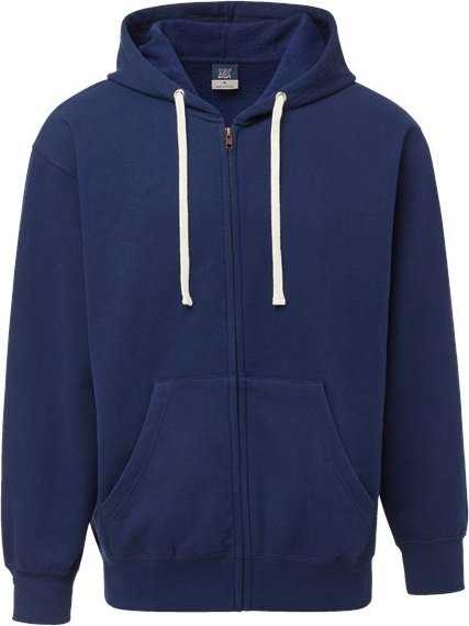 MV Sport 22132 Vintage Fleece Full-Zip Hooded Sweatshirt - Vintage Blue - HIT a Double - 1