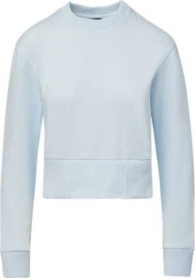MV Sport W22106 Women's Cloud Fleece Crop Crewneck Sweatshirt - Arctic Blue - HIT a Double - 1