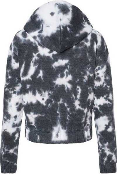 Mv Sport W23718 Women&#39;s Sueded Fleece Tie-Dyed Crop Hooded Sweatshirt - Charcoal - HIT a Double - 5