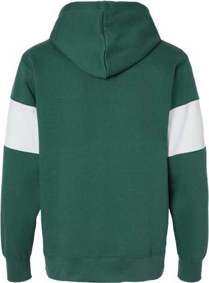 MV Sport 22709 Classic Fleece Colorblocked Hooded Sweatshirt - Mallard Green - HIT a Double - 5