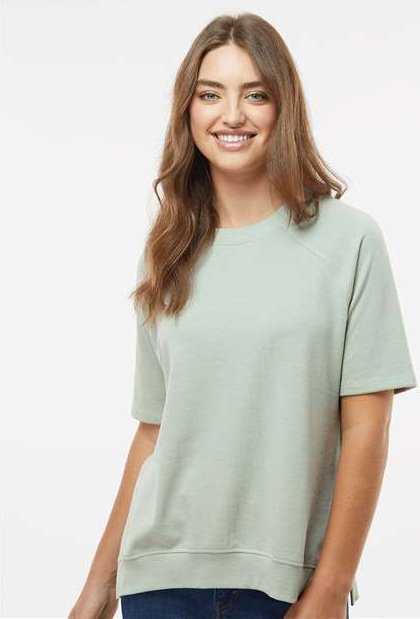 MV Sport W23711 Women&#39;s French Terry Short Sleeve Crewneck Pullover - Greenstone - HIT a Double - 2