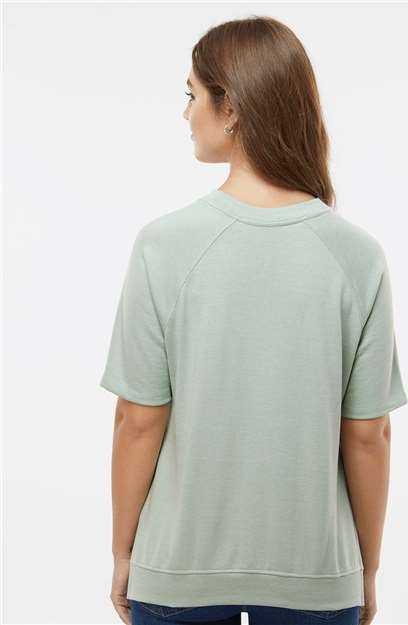 MV Sport W23711 Women&#39;s French Terry Short Sleeve Crewneck Pullover - Greenstone - HIT a Double - 4