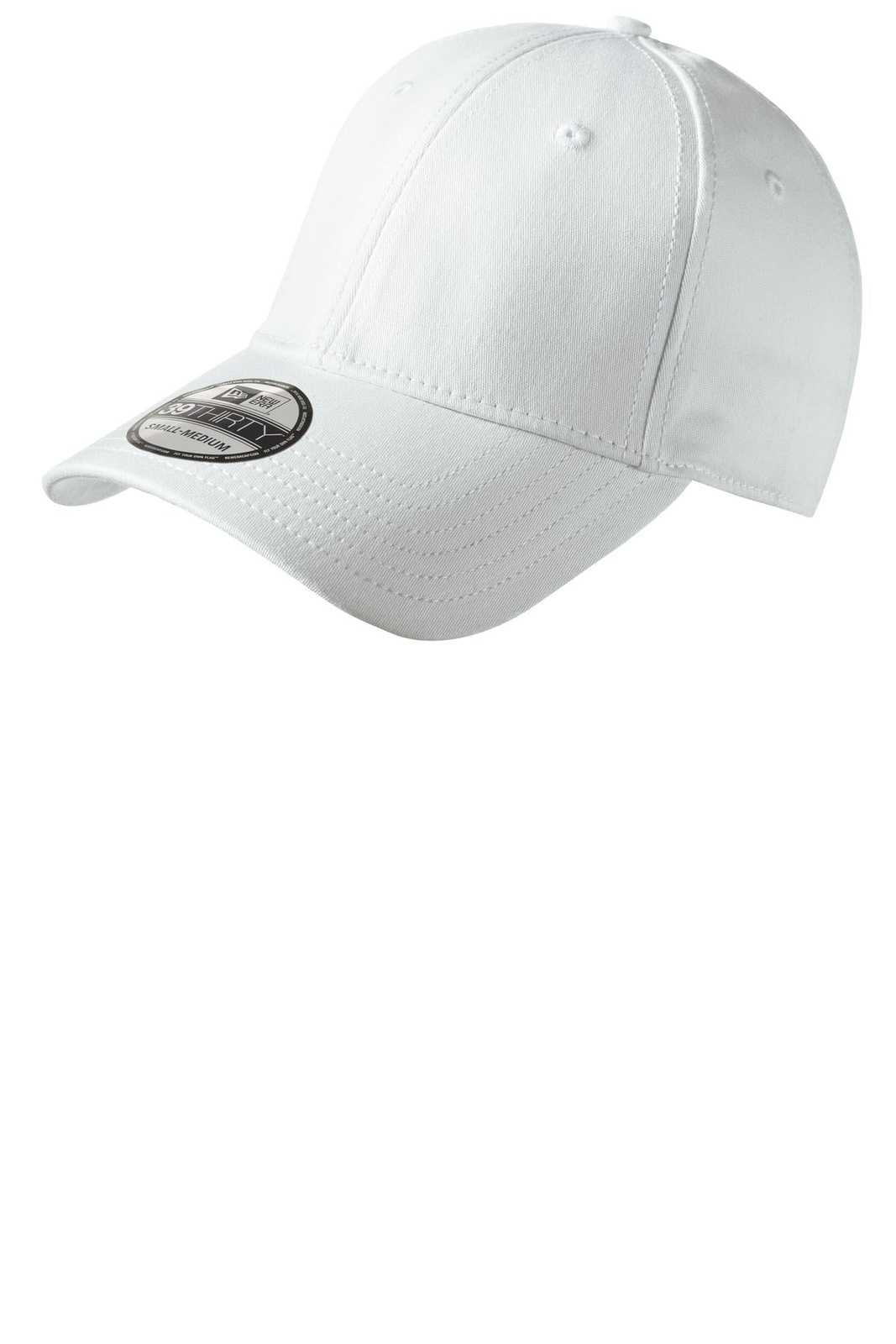 New Era NE1000 Structured Stretch Cotton Cap - White - HIT a Double - 1