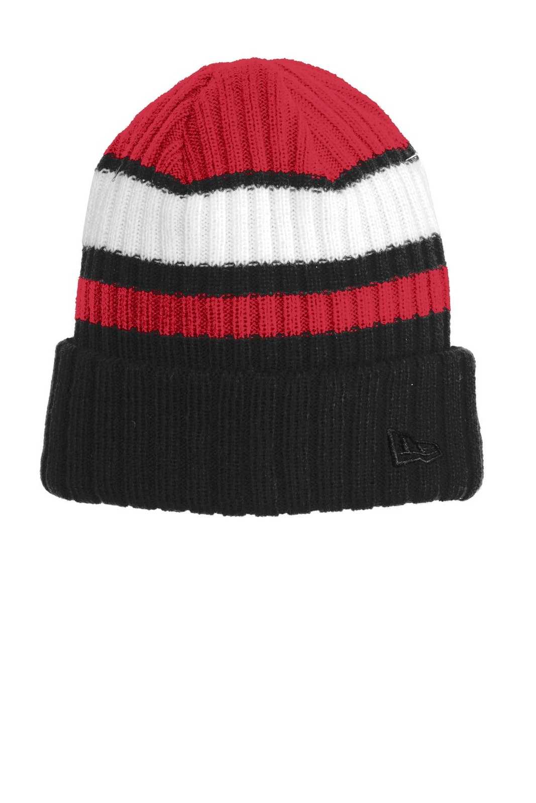 New Era NE903 Ribbed Tailgate Beanie - Red Black - HIT a Double