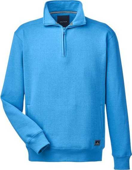 Nautica N17176 Anchor Fleece Quarter-Zip Sweatshirt - Azure Blue - HIT a Double - 1