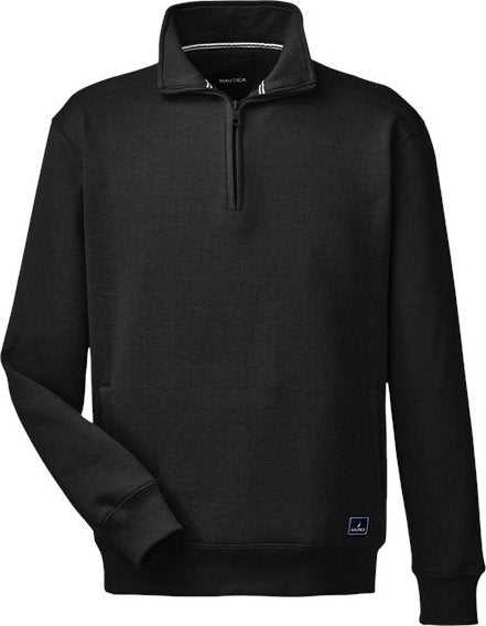 Nautica N17176 Anchor Fleece Quarter-Zip Sweatshirt - Black - HIT a Double - 1
