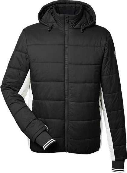Nautica N17186 Nautical Mile Hooded Puffer Jacket - Black/ Antique White - HIT a Double - 1