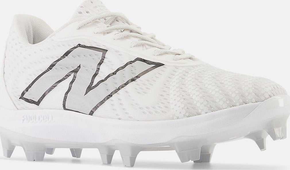 New Balance FuelCell PL4040v7 Low Molded Cleat - White - HIT a Double