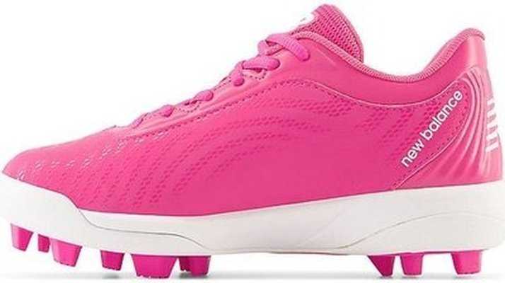 New Balance Youth J4040v7 Low Rubber Molded Cleat - Pink - HIT a Double - 3