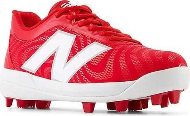 New Balance Youth J4040v7 Low Rubber Molded Cleat - Red - HIT a Double - 2
