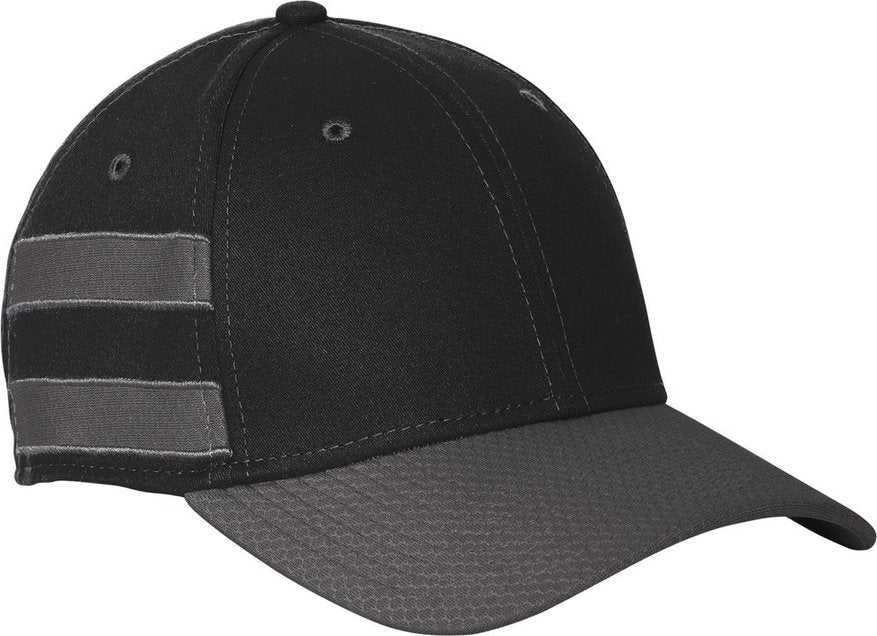 New Era NE1122 Stretch Cotton Striped Cap - Black/ Graphite - HIT a Double - 1