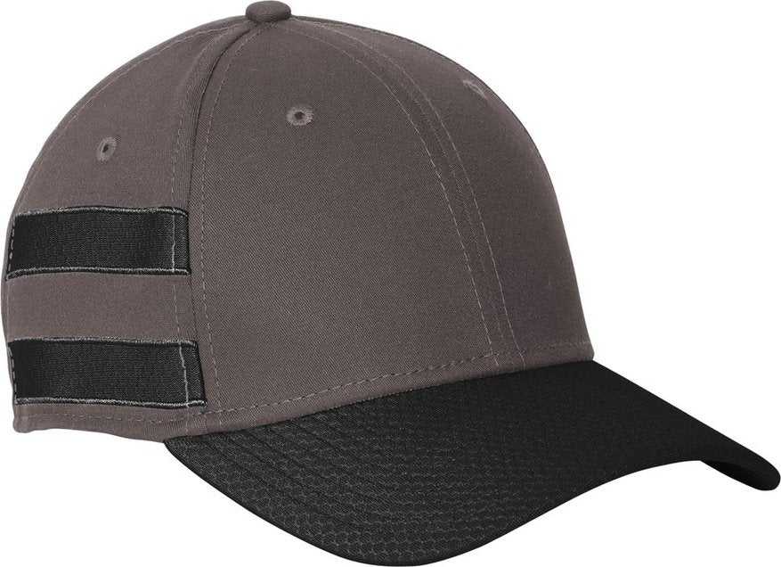 New Era NE1122 Stretch Cotton Striped Cap - Graphite/ Black - HIT a Double - 1