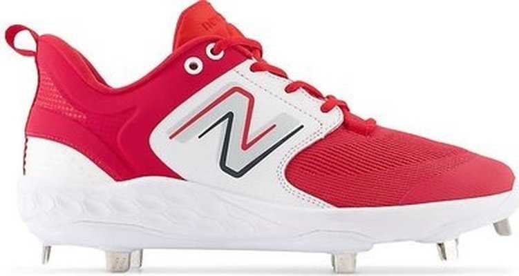 New balance red baseball cleats store