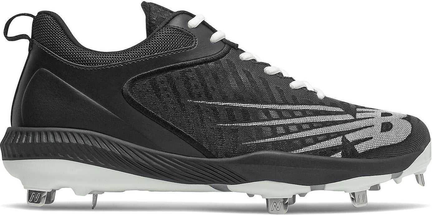 New Balance FuelCell L4040v6 Low Cut Metal Cleat - Black White - HIT a Double