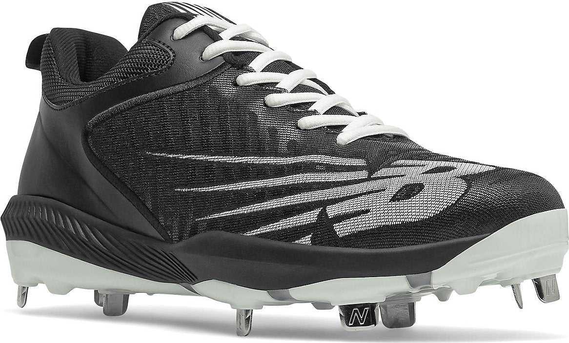 New Balance FuelCell L4040v6 Low Cut Metal Cleat - Black White - HIT a Double