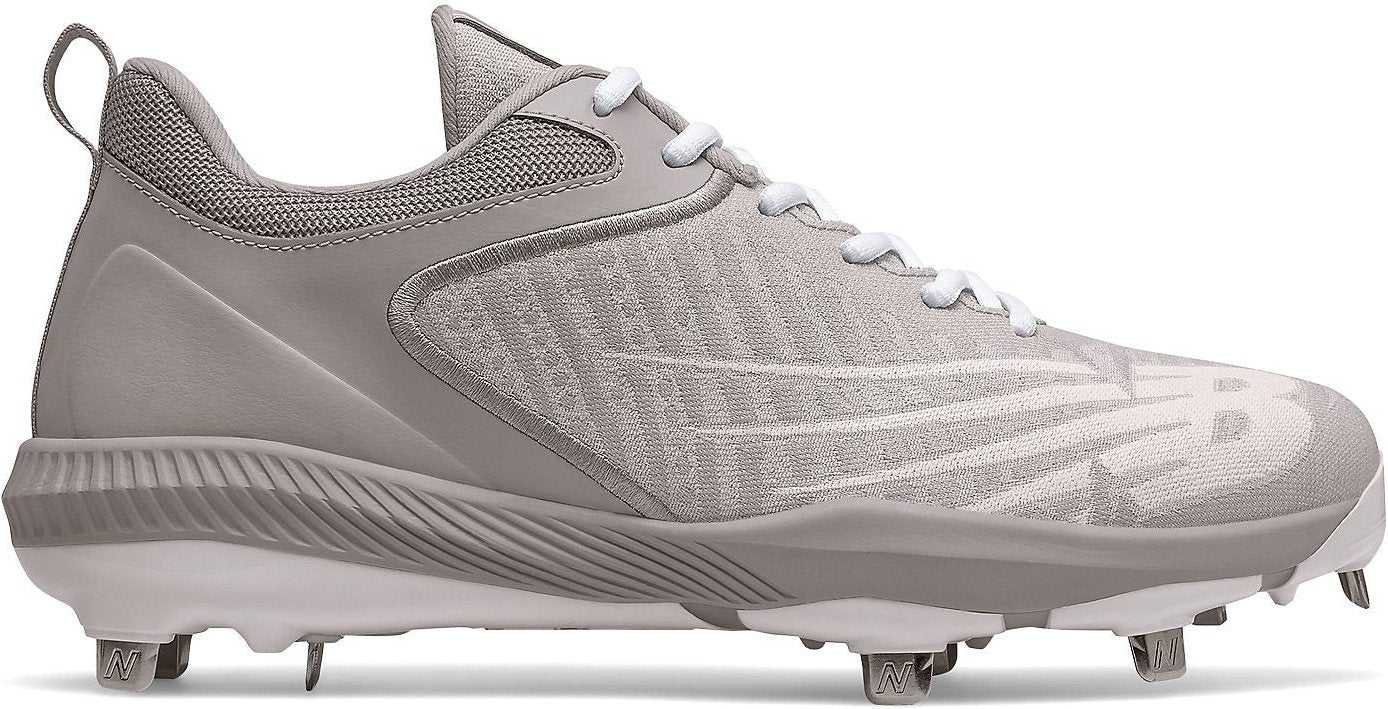 New Balance FuelCell L4040v6 Low Cut Metal Cleat - Gray White - HIT a Double