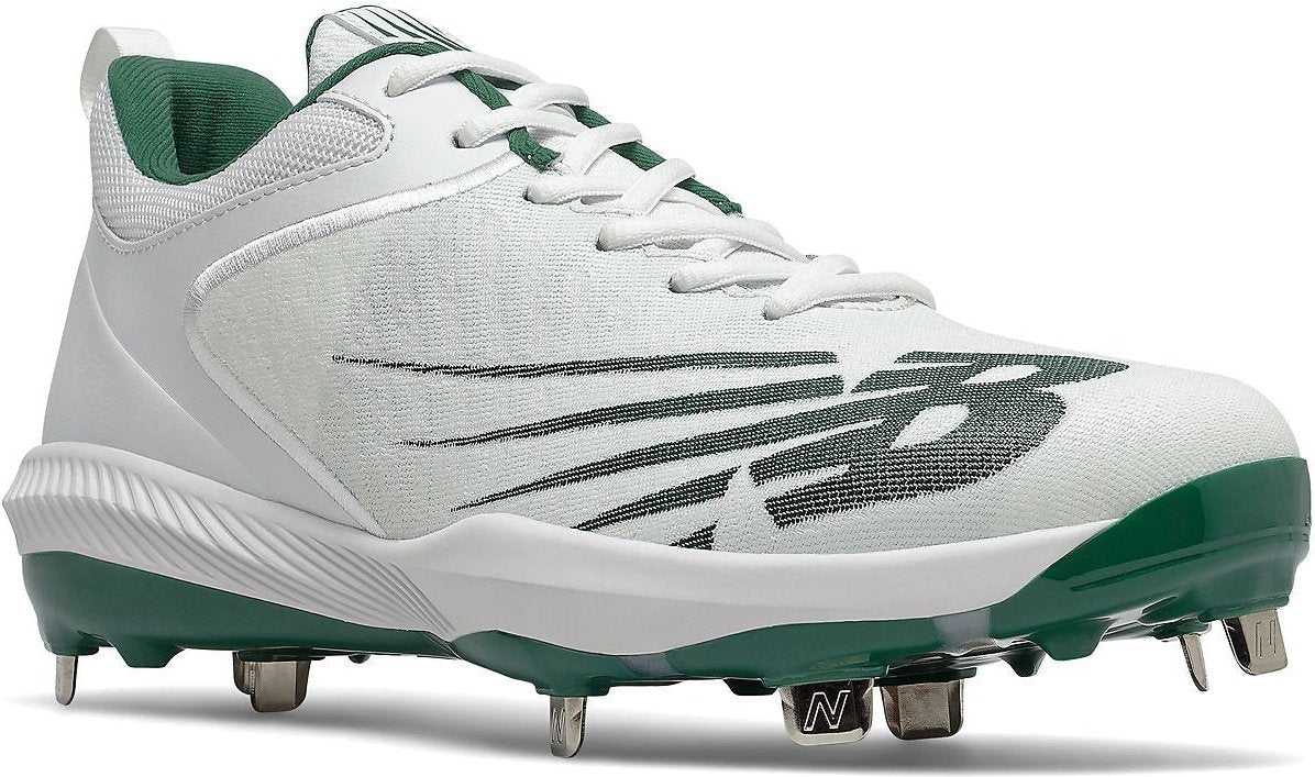 New Balance FuelCell  L4040v6 Low Cut Metal Cleat - Team Forest White - HIT A Double
