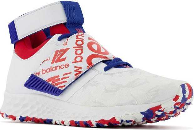 New Balance Men's Lindor 1 Signature Baseball Turf Trainer - White Red Blue - HIT a Double