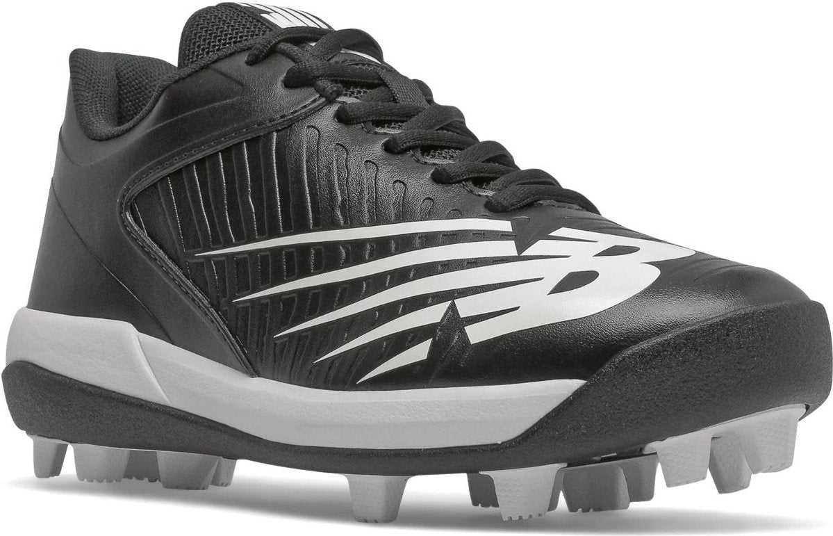 New Balance PL4040v6 Low Rubber Molded Cleat - Black White - HIT a Double