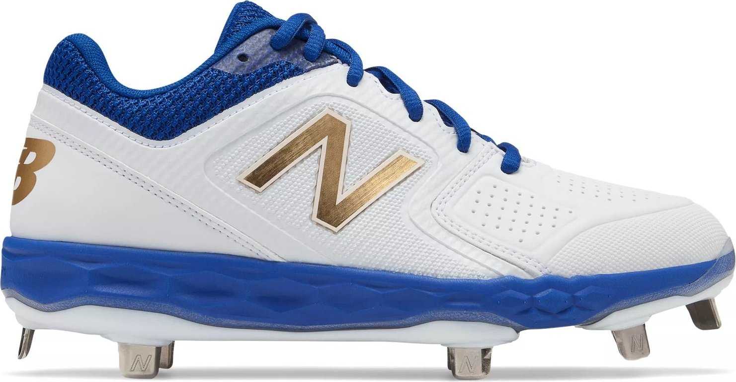 New Balance SMVELOv1 Fastpitch Metal Cleat Low-Cut - White Royal - HIT a Double