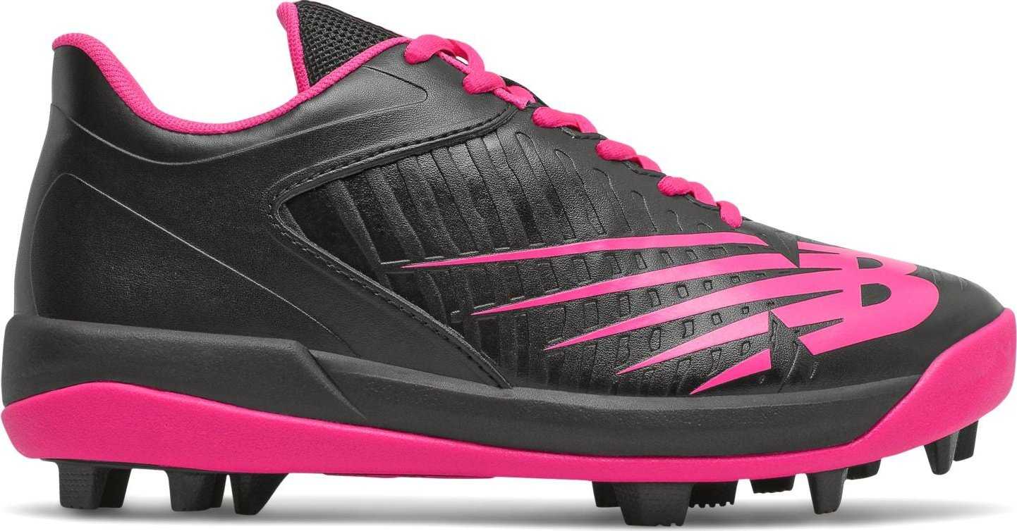 New Balance Youth J4040v6 Low Rubber Molded Cleat - Black Pink - HIT a Double
