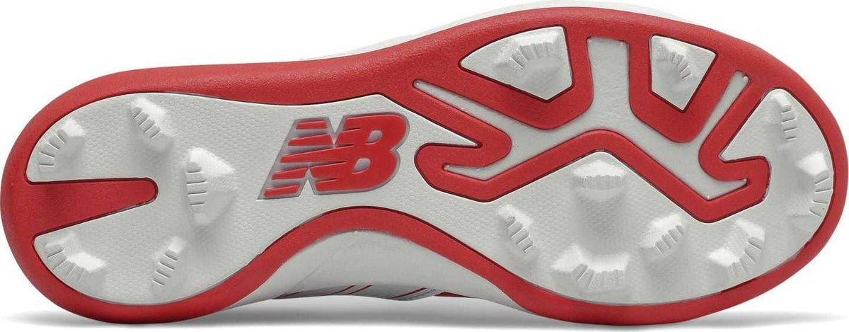New Balance Youth J4040v6 Low Rubber Molded Cleat - Red White - HIT a Double