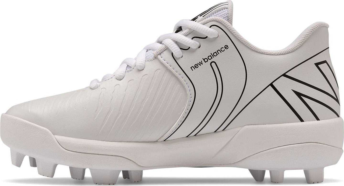 New Balance Youth J4040v6 Low Rubber Molded Cleat - White Black - HIT a Double