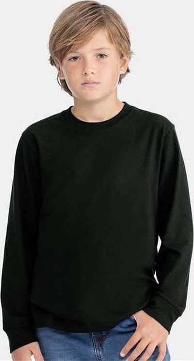 Next Level 3311 Youth Cotton Long Sleeve T-Shirt - Black - HIT a Double - 2